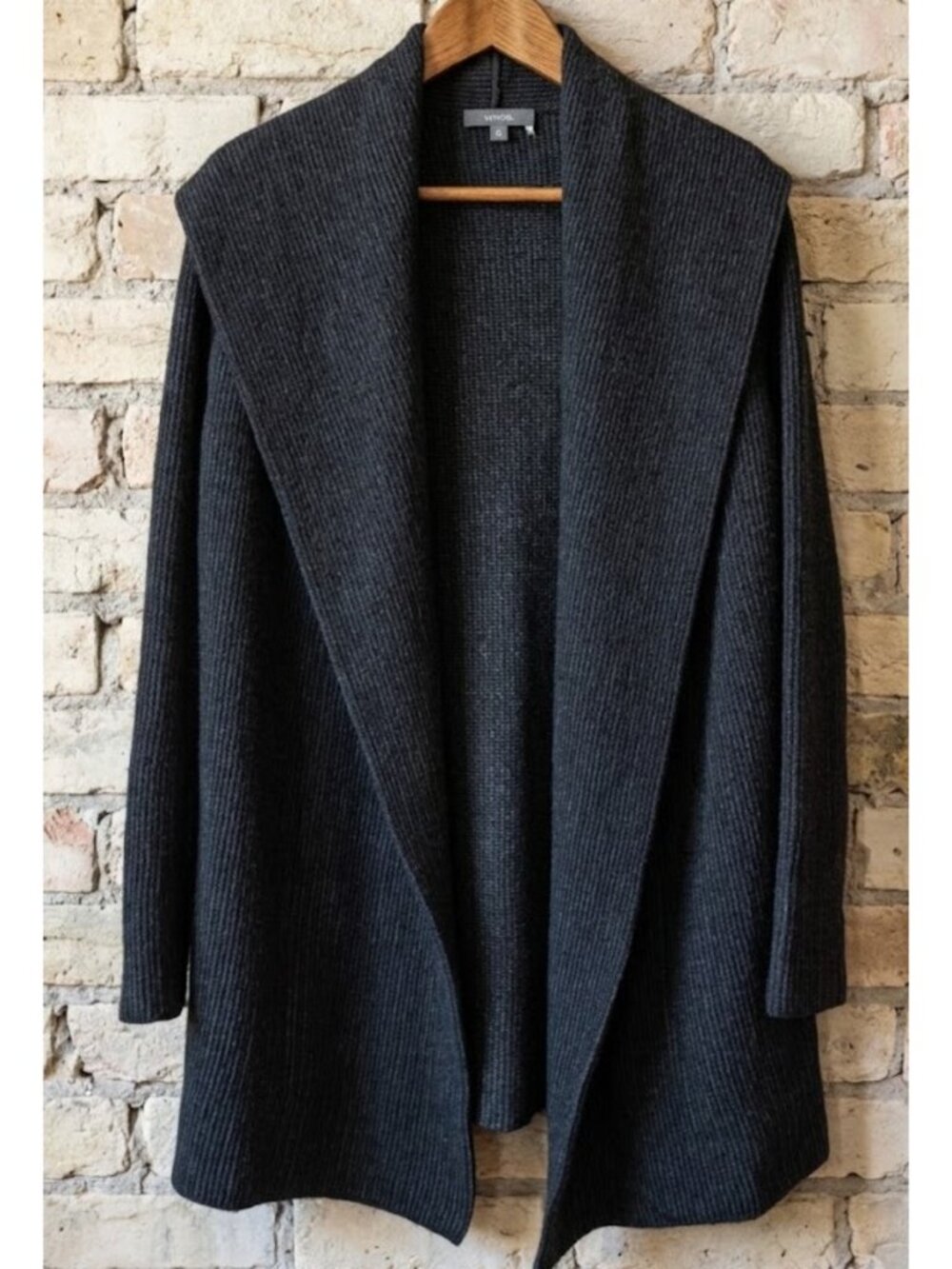 Vince XS Sophie Cardigan Sweater Cashmere Wool Alpaca Blanket Hood Pockets Soft